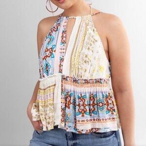 Free People Multicolor Halter Blouse